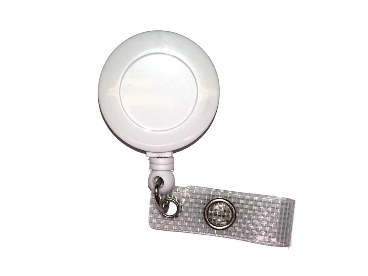 Carrete Yoyo Blanco de 25mm para Tarjetas. Cordón de 870mm.