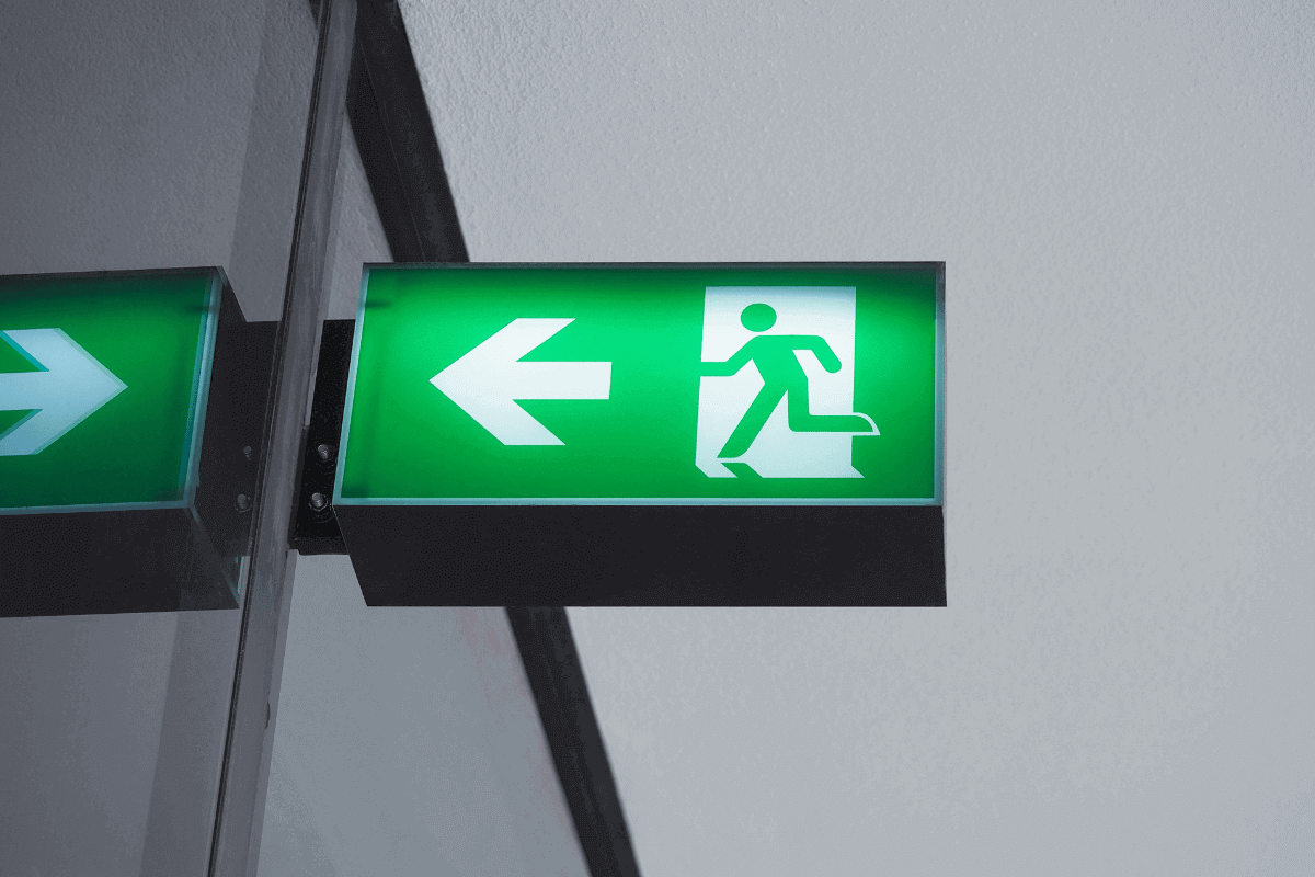 Exit signage for Restaurant