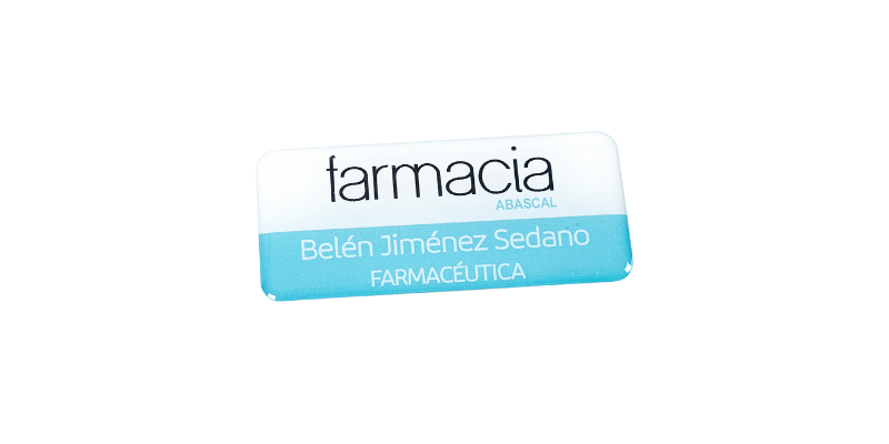 Identificador para farmacia blanco y azul claro